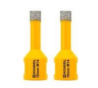 HIGHDRIL Foret Diamanté - 2 pièces 10MM M14 Scie Cloche Diamantée pour Porcelaine Carrelage Céramique Marbre Granit Quartz Pierre Maçonnerie Trépan Diamant Foret