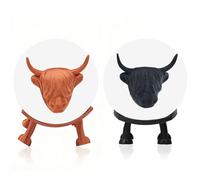 Highland Cattle Porte-Rouleau Toilette 42 mm Support Papier Toilette Décoratif avec Pied Distributeur Créatif et Amusant pour Salle de Bain Cadeau Original (Lot de 2)