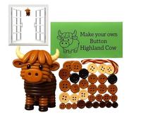 Highland Cow Button Ornament Kit - ABS 4x5cm | Fun Christmas Buttons for Crafts Seasonal Decor Holiday Party Supplies| Highland Cow Button Craft Entryway Shops Wreaths Car Women Kids