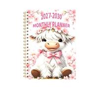 Highland Cow Planner 2027-2030 - 4 Year Monthly Organizer | 48 Month | with Tabs & Notes, for School, Office & Home, Long Term Planning