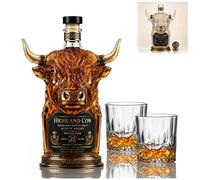 Highland Cow Private Cask Bouteille de whisky en forme de tête de vache 21 ans (#A)