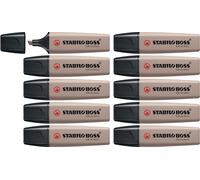 Highlighter - STABILO BOSS ORIGINAL NatureCOLORS - Pack of 10 - Warm Grey