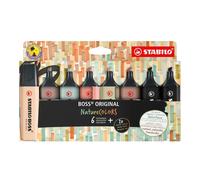 Surligneur Stabilo Boss couleurs assorties nature - Pochette de 8