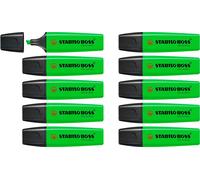 STABILO Surligneur BOSS ORIGINAL – Lot de 10 surligneurs fluo Vert