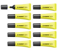Highlighter - STABILO NEON - Pack of 10 - yellow Pack of 10 Yellow