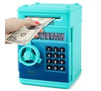 Highttoy Tirelire Électronique Enfant, Coffre-Fort avec Code Safe Jouet Enfant 3-12 Ans Cadeau Garçon Fille Bleuvert