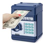 Highttoy Tirelire Electronique pour Enfants 3-12 Ans, Coffre-Fort Enfant avec Code ATM Tirelire Jouet Cadeau Garçon Bleu Marine