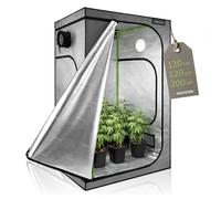HIGHWERK Tente de Culture 120 x 120 x 200 cm | Culture Maison « MyHomeGrow », Grise | Tente de Culture d'intérieur pour la Culture de Plantes | Boîte de Culture, Armoire de Culture