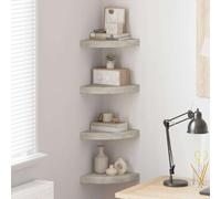 Higsose Étagère murale d'angle vintage pour livres et décoration Gris béton 25 x 25 x 3,8 cm Fixation murale invisible
