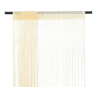 Higsose Lot de 2 rideaux à fils 140 x 250 cm Crème Rideaux pour salle de travail Rideau pour porte de terrasse Rideau de porte Salon Séparateur de pièce Décoration de vitrine Rideaux à fils