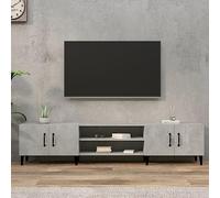 Higsose Meuble TV Salon Gris Béton 180x31,5x40 cm Bois d'ingénierie Armoire Télévision Dessus Stable et Robuste Vitrine d'affichage Placer Photo Objets Décoratifs Décoration Intérieure