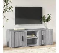 Higsose Meuble TV Salon Sonoma Gris 100x31,5x35 cm Bois d'ingénierie Design Tendance Armoire Multimédia Grand Espace de Rangement Garder Magazines Livres Autres Articles Meuble de DVD