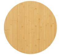 Higsose Plateau De Table Rond en Bambou Verni Ø60 Cm Épaisseur 4 Cm, Dessus Polyvalent pour Table Basse, Bar, Console, Étagère