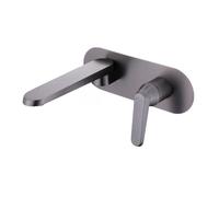 HIHKK Robinet Mural Lavabo, 135° Rotation Horizontale, Pliable, Mitigeur Lavabo Encastré, Poignée Unique Robinet Salle de Bain, Robinet en Cuivre 59A avec Boîtier Intégré, Débit d'eau Réglable