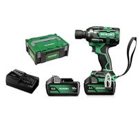 HiKOKI - Clé à chocs sans fil 18V, 2 batteries 5,0 Ah Li-Ion, chargeur WR18DHWPZ