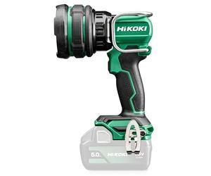 HiKOKI Lampe LED sans Fil UB18DHW4Z, 1050 Lumens, Modes Spot et Grand Angle | Baladeuse de chantier 18 V ultra légère, 24 h d'autonomie avec batterie 5,0 Ah, livrée sans batterie ni chargeur.