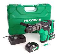HiKOKI - Marteau combiné sans fil 36 V, 2 batteries 4,0 Ah Li-Ion, chargeur DH36DMAWAZ