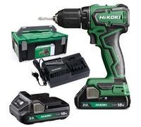 HiKOKI - Perceuse-visseuse sans fil 18V, 2 batteries 2,0 Ah Li-Ion, chargeur DS18DDWRZ
