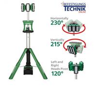 HiKoki Projecteur de chantier sur batterie Projecteur sur trépied UB18DG UB18DGW4Z Lampe sur trépied Multi Volt Basic