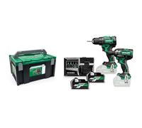 HiKOKI - Set perceuse-visseuse et hoc sans fil 18V, 2 batteries 5,0 Ah Li-Ion, chargeur KC18DEWJZ