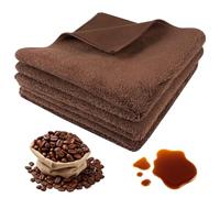 HIKPACKER 3 Pièces, 30 x 29.8cm Chiffons en Microfibre Double Face | Très Absorbants, Réutilisable, Serviette Microfibre, pour Cuisine, Vitre et Voiture, Porte-Filtre, Machine à Café, Marron