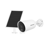 Hikvision Caméra de sécurité IP Bullet DS-2CFS04/4G 2,8mm IP66 avec panneau solaire IP65 Blanc