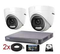 Hikvision DS-7204HUHI-K1 DS-2CE72HFT-F28 Système de vidéosurveillance 4K DVR 5 MP Caméra dôme IP67 20 m UK - DS-7204HUHI-K1 - DS-2CE72HFT-F28 (2 caméras, pas de disque dur)