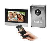 Hikvision Kit Visiophone Connecté unifamilial à 2 Fils Interphone Video Filaire Connecté avec écran Tactile 7" et WiFi Panneau Externe avec caméra FullHD Sonnette Video