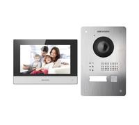 Hikvision Kit Visiophone Connecté unifamilial à 2 Fils Interphone Video Filaire Connecté avec écran Tactile 7" et WiFi Panneau Externe avec caméra FullHD Sonnette Video