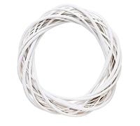 Hilai Couronne Artificielle Blanche, Guirlande en Osier Décor, Bague de Vigne en Rotin de Noël, Cerceau Floral, Cadre 30cm, Multiples Occasions