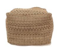 Hilai Housse de Pouf, Repose-Pieds pour Salon 43,2 x 43,2 x 33 cm, Housse de Pouf Ethnique carrée, Pouf en Coton et Lin, Repose-Pieds pour canapé, Chambre à Coucher