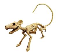 Hilai Squelette d'Halloween, Squelette de Rat en Plastique, Taille 9x1,9x2,7 Pouces, Jaune, Pour Décorations d'Halloween et Fêtes