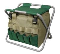 Hilai Tabouret de Jardin, siège de Jardin Pliant avec Sac Rangement Amovible, Banc Jardinage Multi-Poches, siège d'outils Jardinier Portable à Fermeture éclair pour Adultes, Jardinage