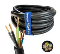 Hilark Cable Tech Câble caoutchouc H07RN-F 5x6 mm2 (5g6 mm2) (50m, Noir)