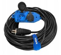 Hilark Cable Tech Enrouleur Cable Electrique H05VV-F 3x2,5 rallonge électrique avec Bloc Prises Professionnelle (30m)