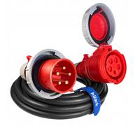 Hilark Cable Tech IP67 Rallonge triphasée CEE en Caoutchouc OnPd H07RN-F 5x6 32A 5m