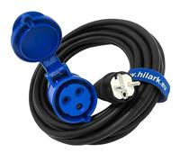 Hilark Cable Tech Rallonge Electrique H07RN-F 3g2,5 mm (3x2,5 mm) Prise Industrielle CEE fiche à 3 Broches Adaptateur pour Camping Car, Caravane, Bateau, Chantier (15 mètre, Bleu, Noir)