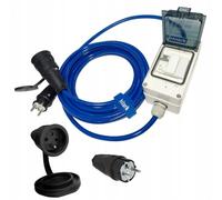 Hilark Cable Tech Rallonge électrique + Protection Moteur, en Caoutchouc H07BQ-F 3x2,5mm² Bleue - 1m