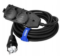 Hilark Cable Tech Rallonge en Caoutchouc H07RN-F 3x2,5mm² répartiteur Noir 30m