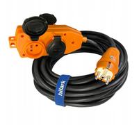 Rallonge en caoutchouc H07RN-F 3x2,5mm² répartiteur orange et fiche 50m