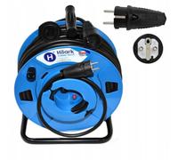 Hilark Cable Tech Rallonge en PVC inversée H05VV-F 3x1,5mm² 25m, Enrouleur