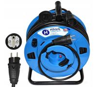 Hilark Cable Tech Rallonge inversée en Caoutchouc H05RR-F 3x1,5mm² 45m, Enrouleur