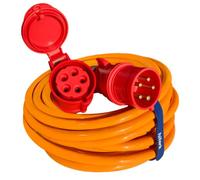 Hilark Cable Tech Rallonge triphasée CEE 30m H07BQ-F 5x2,5 mm² 16A 400V IP44/54 Orange Haute visibilité