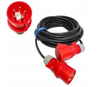 Hilark Cable Tech Rallonge triphasée CEE en Caoutchouc 45m H07RN-F 5×6 32A Croisement de Phases