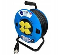 Hilark Cable Tech Répartiteur de Chantier 4+1 H07RN-F 3x2,5 15m, sur Enrouleur