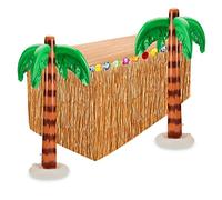 Hileyu Ensemble de Jupes de Table Hawaiian Luau 3pcs décorations de fête hawaïenne pour la Piscine d'été, la fête hawaïenne et la Plage. (Yellow)