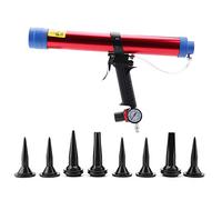 Hilitand Pistolet à Mastic Pneumatique pour Colle de Verre Kit, Pistolet à Air Comprimé de Cartouche de Mastic de Verre Pneumatique 300~600ML