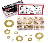 Hilitchi 350-pcs [10 - Taille] Laiton Rondelle plate Assortiment de Lot - M2 M2.5 M3 M4 M5 M6 M8 M10 M12 M14