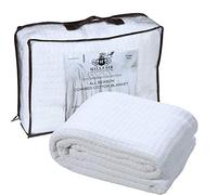 HILLFAIR Couverture Thermique 100% Coton peigné Doux de qualité supérieure - Couvertures pour lit Simple - Couvertures en Coton Toutes Saisons - Couverture en Coton Blanc pour lit Simple