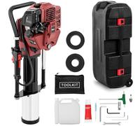 Hillvert Enfonce-Pieux Enfonce Pieu Piquet Thermique Essence Pilon HT-PILOT-1500 (1 500 W, Force De Frappe 20-55 J, 700-1 350 coups/min, Pieux ø 100 mm max., Réservoir 1,3 l)